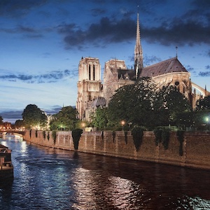 Notre Dame at Dusk Original Painting